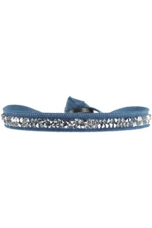 Les Interchangeables Bracelet Tissu Bleu Cristaux Swarovski A24965