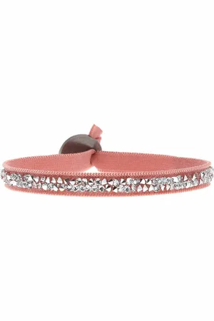 Les Interchangeables Bracelet Tissu Rose Cristaux Swarovski A24942