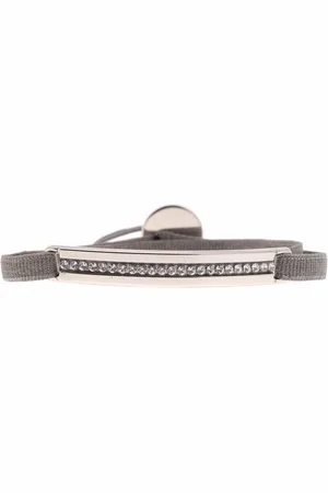 Les Interchangeables Bracelet Tissu Gris Cristaux Swarovski A34905