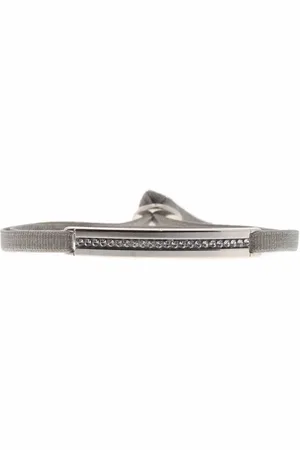 Les Interchangeables Bracelet Tissu Marron Cristaux Swarovski A32479