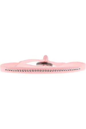 Les Interchangeables Bracelet Tissu Rose Cristaux Swarovski A41160