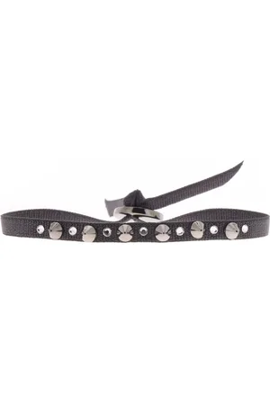 Les Interchangeables Bracelet Tissu Gris Cristaux Swarovski A38169