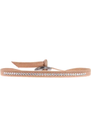 Les Interchangeables Bracelet Tissu Beige Cristaux Swarovski A32981