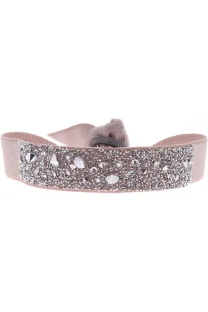 Les Interchangeables Bracelet Tissu Beige Cristaux Swarovski A35892