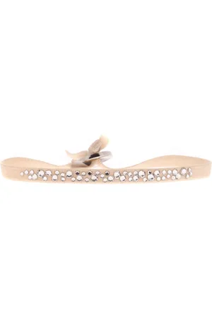 Les Interchangeables Bracelet Tissu Beige Cristaux Swarovski A36382