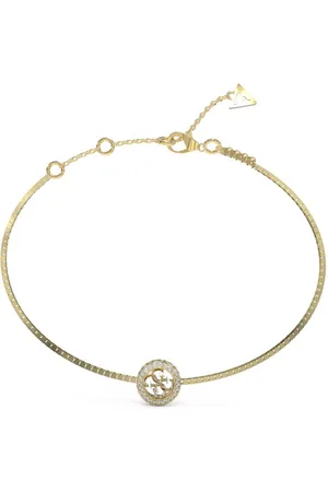 Guess Bracelet 4G Crush Acier Chaîne Carrée Et Pampille 4G