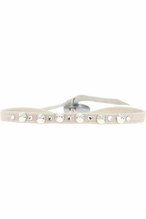 Les Interchangeables Bracelet Tissu Beige Cristaux Swarovski A32525