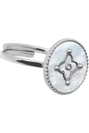 Pierre Lannier Bague Ajustable Femme Pierre Lannier TALLIA Acier é Nacre Blanche