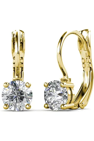 Myc-Paris Boucles d?oreilles Femme Solitaire - DE0008-G-C Laiton Doré