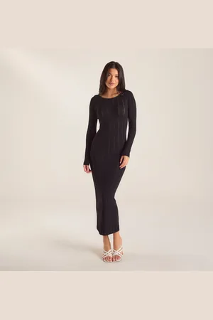 Lounge Underwear Robe Longue en Tricot - Noir