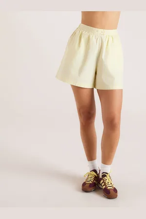 Lounge Underwear Short en Coton Rayé - Jaune