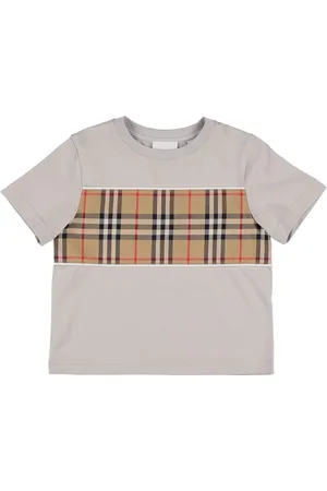 Burberry T-shirt En Jersey De Coton Avec Inserts À Carreaux