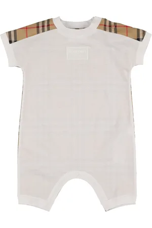 Burberry Barboteuse En Coton À Carreaux Icon