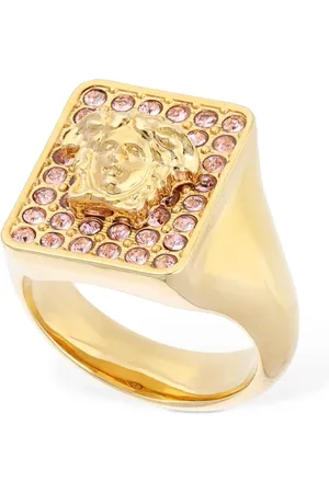 VERSACE Bague Carrée En Cristaux Medusa Tiles