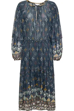 Marant Etoile Robe Midi Florale À Manches Longues Fratela