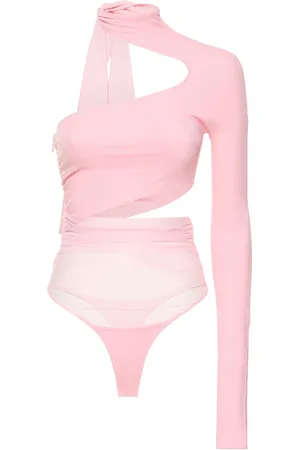 MUGLER Lvr Exclusive - Body Ajouré En Jersey Et Tulle