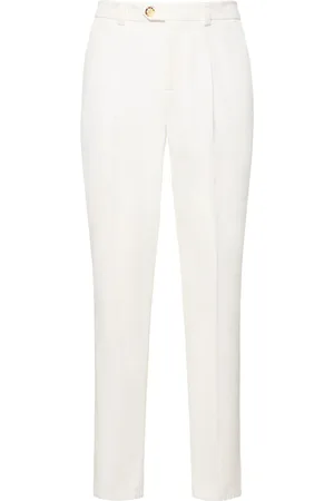 Brunello Cucinelli Pantalon Droit En Gabardine De Coton