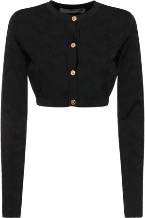 VERSACE Cardigan Court En Maille Jacquard À Logo