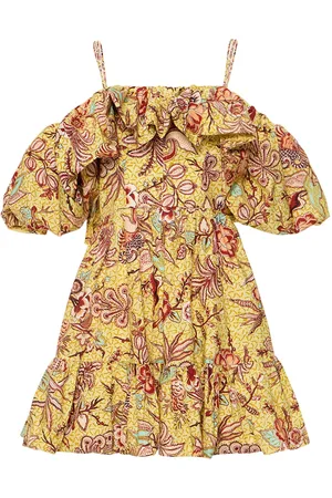 ULLA JOHNSON Robe Courte En Coton Imprimé Lila