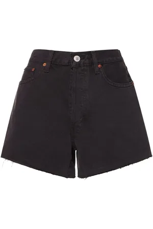 RE/DONE Short En Denim De Coton Taille Basse 90s