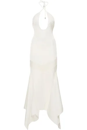 The Attico Robe Longue En Mesh Et Satin Saskia
