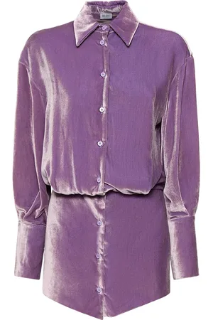 The Attico Robe Chemise Courte En Velours Silvye