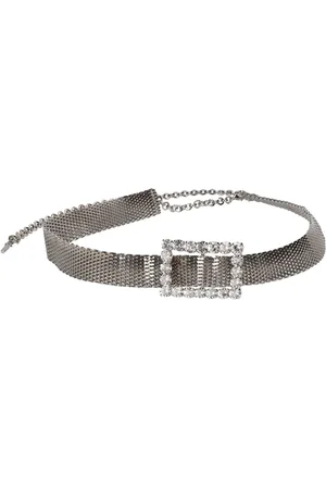 Alessandra Rich Ceinture Chaîne Avec Boucle En Cristaux