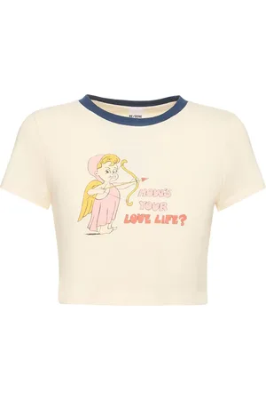 RE/DONE T-shirt Court En Coton Imprimé Love Life