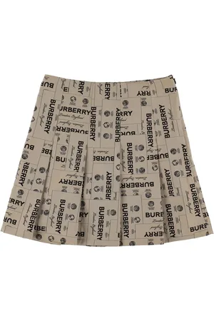 Burberry Jupe Plissée En Tissu Technique Imprimé Logo