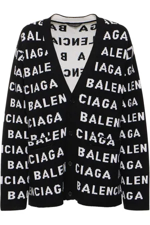 Balenciaga Cardigan En Laine Intarsia À Logo