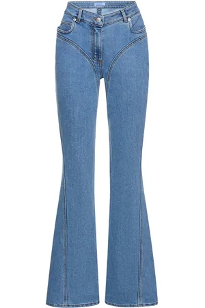 MUGLER Jean Droit En Denim Taille Mi-haute