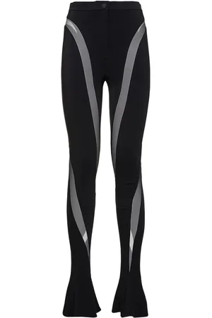 MUGLER Legging En Crêpe De Viscose Et Tulle