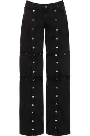 The Attico Jean En Denim Ajouré Avec Boutons-pression