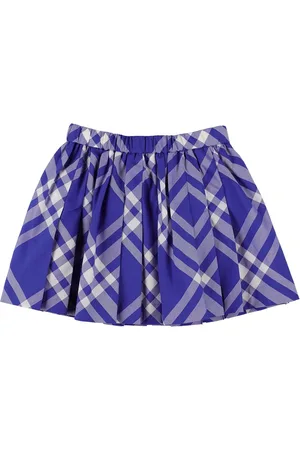Burberry Jupe En Coton Plissé À Carreaux