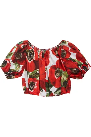 Dolce & Gabbana Crop Top En Coton Imprimé Floral