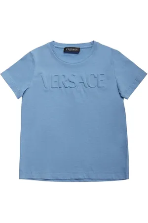 VERSACE T-shirt En Jersey De Coton À Logo Embossé