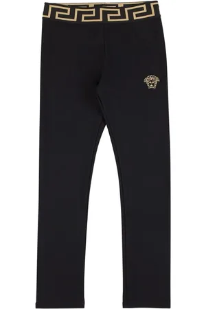 VERSACE Legging En Jersey De Coton Brodé