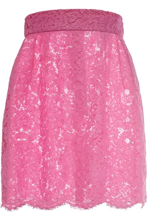Dolce & Gabbana Jupe Courte En Dentelle Stretch Florale Et Dg