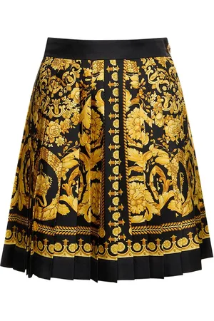 VERSACE Jupe En Sergé De Soie Imprimé Baroque