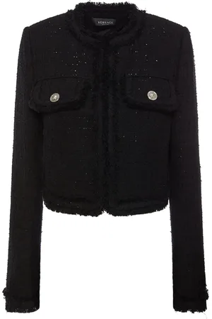 VERSACE Veste En Tweed De Coton Mélangé