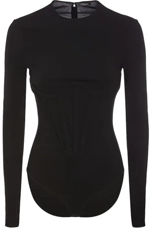 VERSACE Body Corset En Georgette À Manches Longues