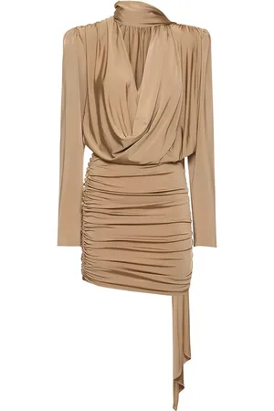 MAGDA BUTRYM Robe Courte En Satin Drapé Avec Foulard