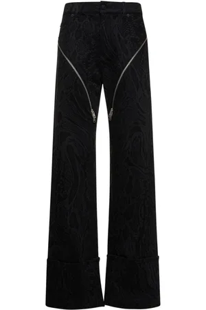 MUGLER Jean Zippé En Denim Taille Haute