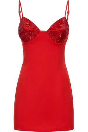 AREA Robe Courte En Laine Stretch Embellie