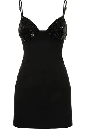 AREA Robe Courte En Laine Stretch Embellie