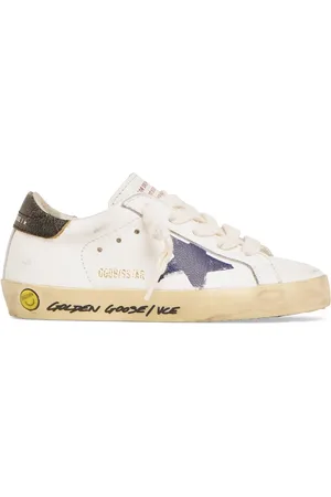 Golden Goose Baskets À Lacets En Cuir Super-star