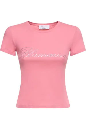 BLUMARINE T-shirt En Jersey De Coton À Logo En Cristaux