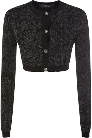 VERSACE Cardigan Court En Maille De Lurex Barocco