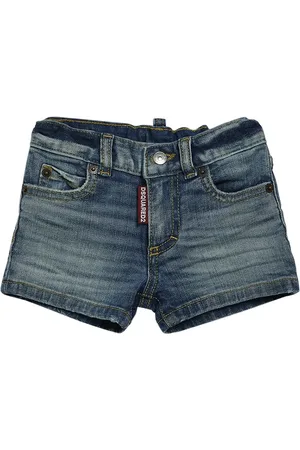 Dsquared2 Short En Denim De Coton Stretch Délavé
