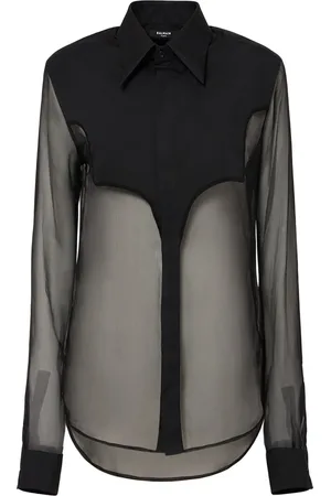 Balmain Chemise Western En Mousseline De Soie
